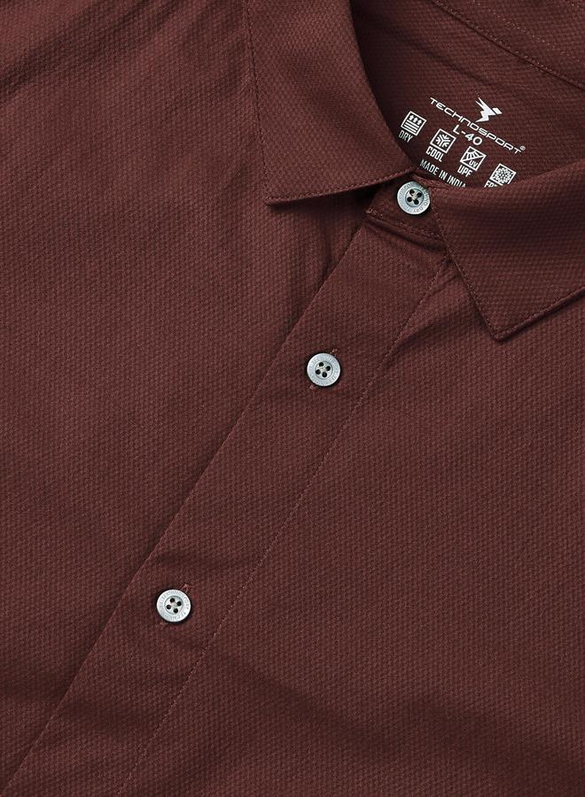 Technosport Solid 2-Way Stretch Long Sleeve Regular Fit Shirt - Image 5