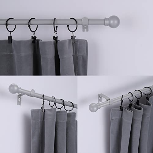 Thestoa Curtain Rods for Windows 48 to 84-92 inch, 5/8" Brushed Nickel Curtain Rod, Stainless Steel Small Curtain Rods for Bedroom, Living Room,Kitchen,Farmhouse, Outdoor Curtain Rod Silver - Image 2