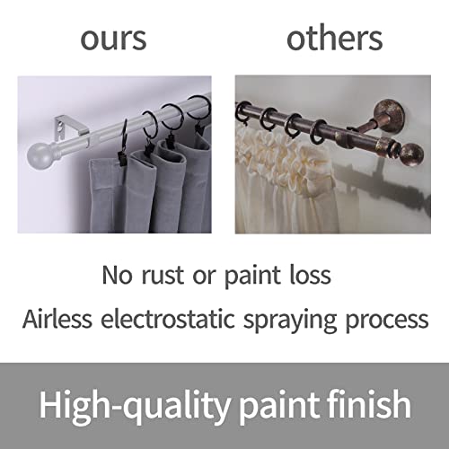 Thestoa Curtain Rods for Windows 48 to 84-92 inch, 5/8" Brushed Nickel Curtain Rod, Stainless Steel Small Curtain Rods for Bedroom, Living Room,Kitchen,Farmhouse, Outdoor Curtain Rod Silver - Image 5
