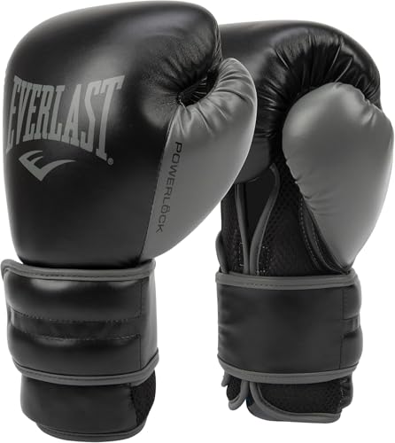 Everlast Powerlock 2 Hook & Loop Boxing Gloves | Fight Training Gloves | Hook and Loop with Durable Hand & Wrist Support | Heavy Bag & Fitness Training (Black, 14 oz) - Image 1