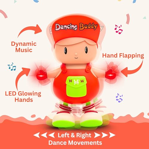 Gooyo GY-3049 Dancing Buddy Toy with Vibrant Light Effect & Musical Sound | Best Dancing & Musical Toy for Kids | Dancing Boy Toy | Red | 3xAA Battery (Not Included) - Image 2