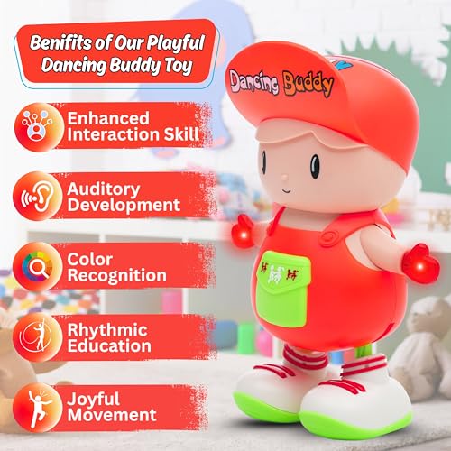 Gooyo GY-3049 Dancing Buddy Toy with Vibrant Light Effect & Musical Sound | Best Dancing & Musical Toy for Kids | Dancing Boy Toy | Red | 3xAA Battery (Not Included) - Image 3