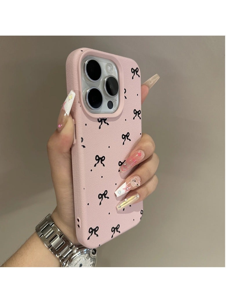 NIBEMINENT Simple Bow Protective TPU Case Cover For iPhone 14 Pro, Pink