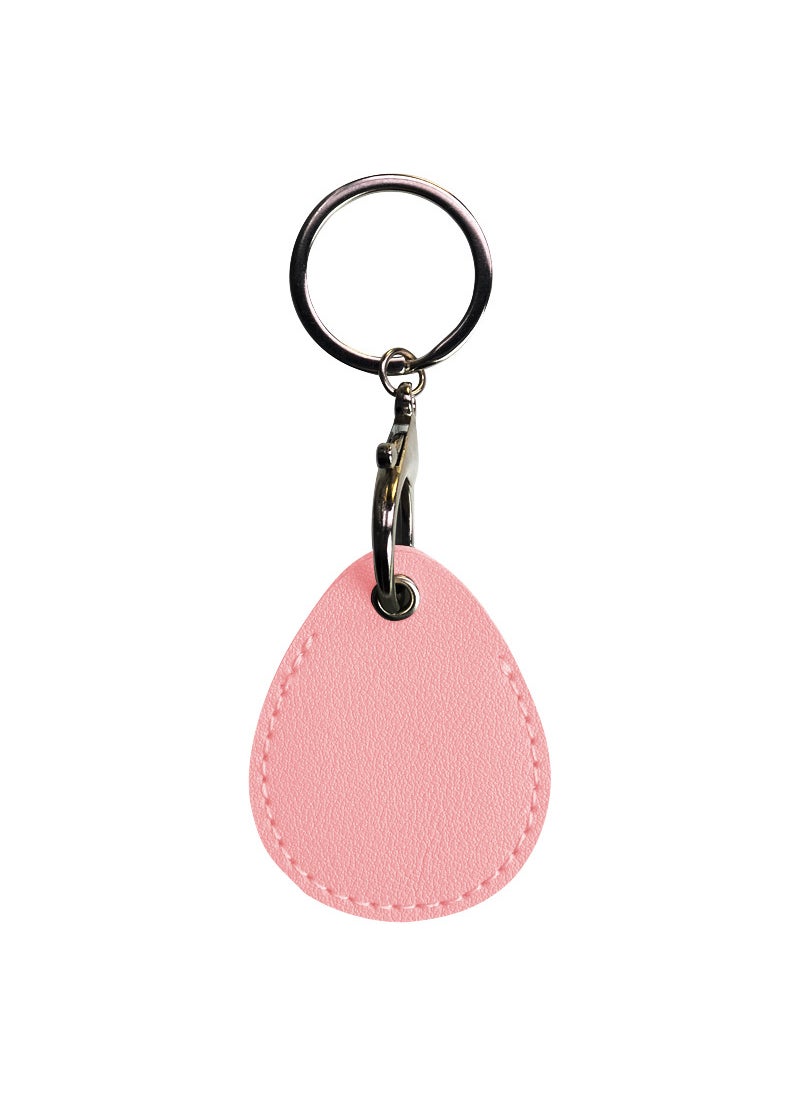 Generic PU Leather Drop Keychain Card Holder Pink drop shape 