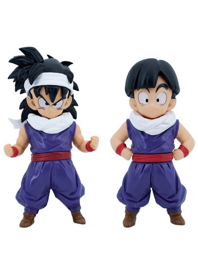 Dragon Ball - Set of 2 Anime Dragon Ball Gohan Action Figure, Son Gohan Figure Toy, Gohan Realistic Statue Figure, Office Desktop Decoration Ornaments, Super Collectible Model Statue Anime Figure Toy - Image 1