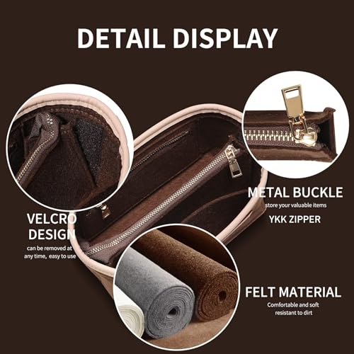 Doxo Purse Organizer Insert for Handbags & Felt Tote Bag Fit LV Speedy 20,Alma BB,Petit Noe More(S-Brown) - Image 4