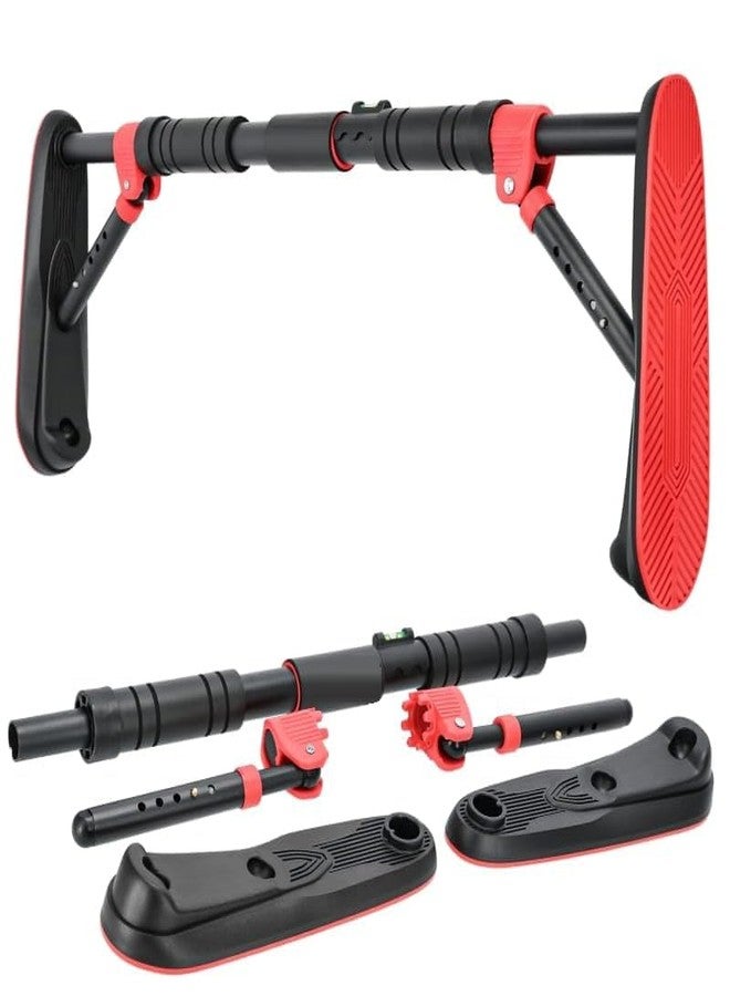 GREEYA Pull up bar for home - 70 to 90 cm Adjustable Door Pull Up Bar Without Screw Anti-skid Grip Hanging Bar Rod Exercise Bar (Black+Red) - Image 1