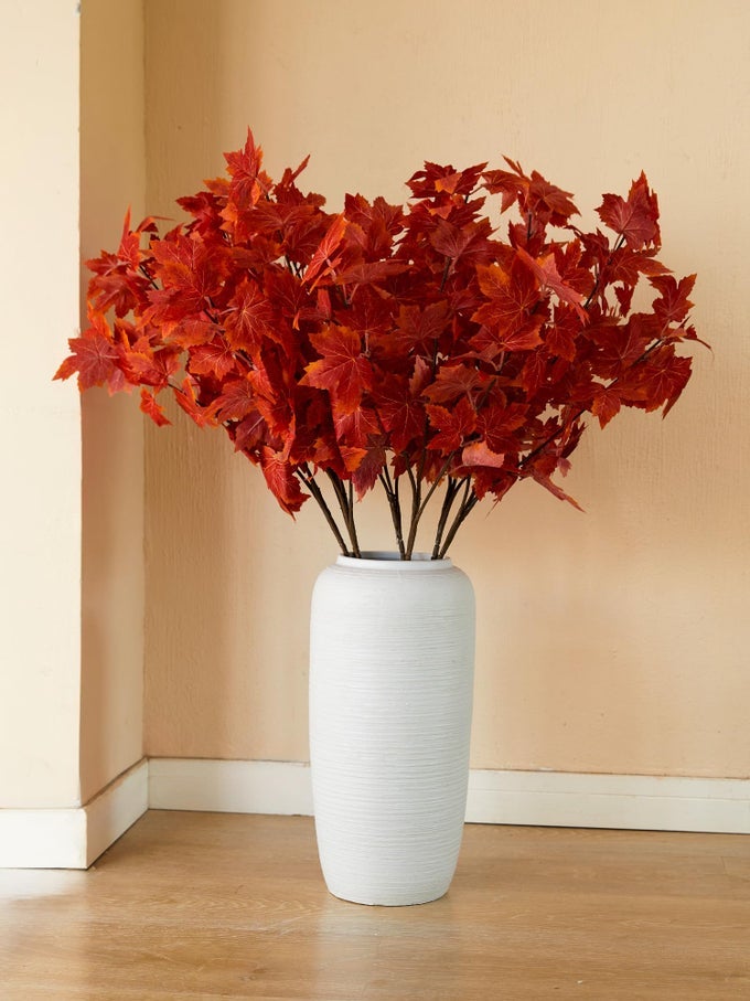 THANKSGIVING DECORATIONS 6 PCS FALL DECOR ARTIFICIAL SILK MAPLE LEAVES BRANCHES SET 3543 INCH FALL STEMS FAUX MAPLE LEAVES FOR WEDDING BOUQUET TABLE CENTERPIECES