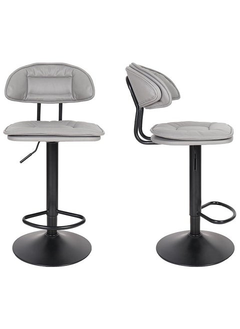 Counter Height Barstools Set of 2 High Back Height Adjustable Kitchen Island Bar Stool Stable Comfortable Chair Seating with Footrest for Home Pub Cafe