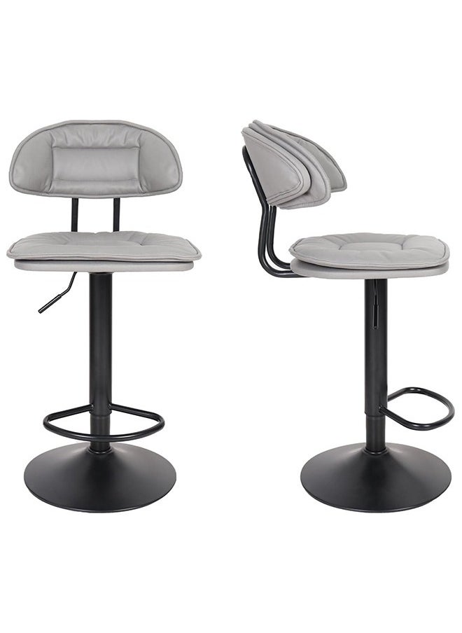 Generic - Counter Height Barstools Set of 2 High Back Height Adjustable Kitchen Island Bar Stool Stable Comfortable Chair Seating with Footrest for Home Pub Cafe - Image 1