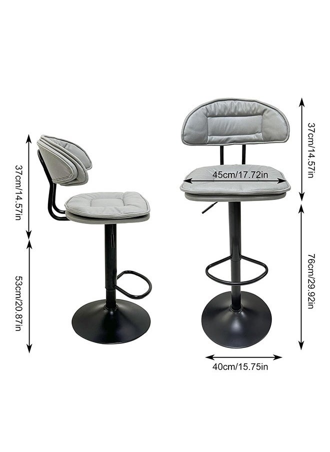 Generic - Counter Height Barstools Set of 2 High Back Height Adjustable Kitchen Island Bar Stool Stable Comfortable Chair Seating with Footrest for Home Pub Cafe - Image 1