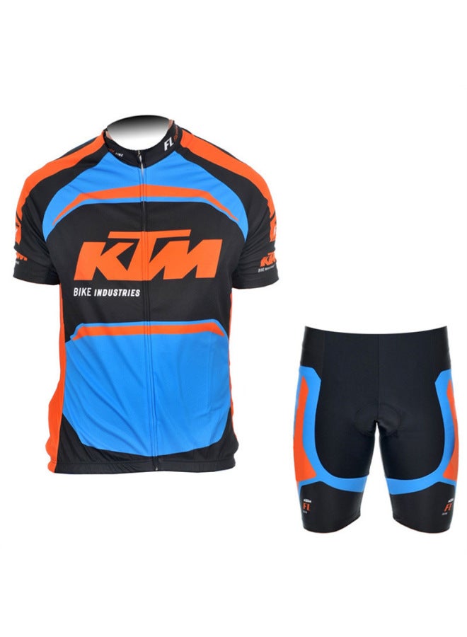 Summer Ktm Short-sleeved Bib Cycling Jersey Suit Men's Cycling Clothing Breathable Cycling Jersey Manufacturer