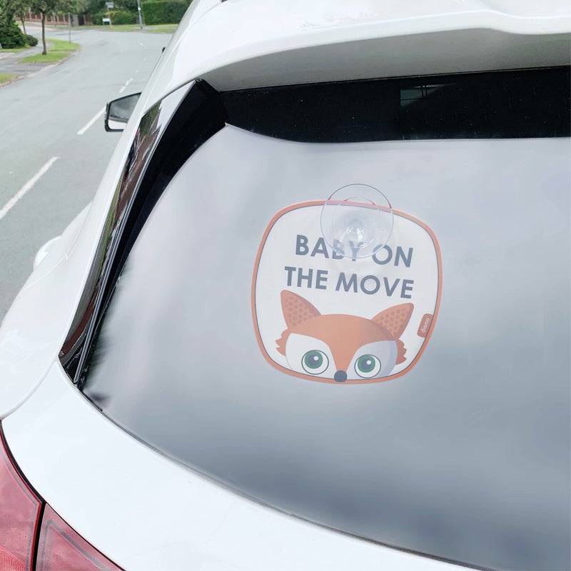 Diono Baby On The Move 2 Pack of Baby On Board Car Window Stickers with Suction Cups - Image 2