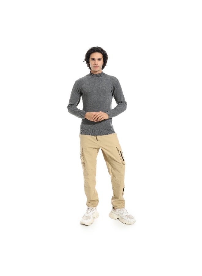 Andora Long Sleeves Half High Collar Pullover_Dark Grey - Image 5