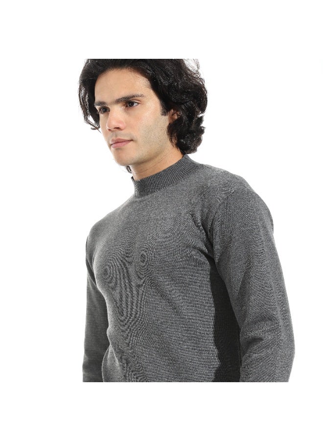 Andora Long Sleeves Half High Collar Pullover_Dark Grey - Image 3