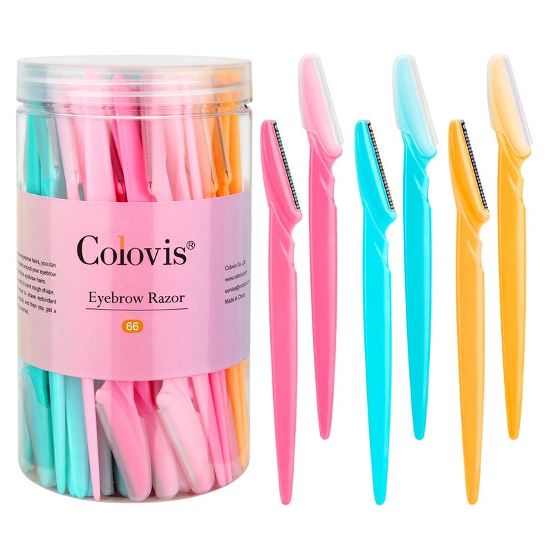 Colovis 66 Eyebrow Razor and Face Razor for Women and Men, Eyebrow Hair Trimmer and Shaver with Protective Cover,Safe and Newbie Friendly