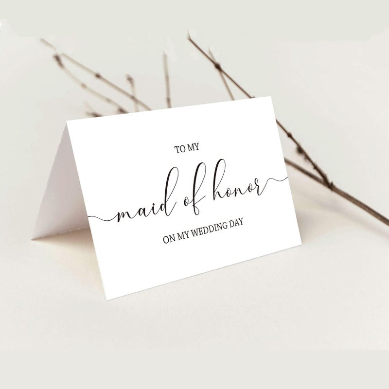 Goroar to My Maid of Honor on My Wedding Day, to My Maid of Honor, Wedding Day Cards, Bridal Party Wedding Day, Thank You Card - Image 5