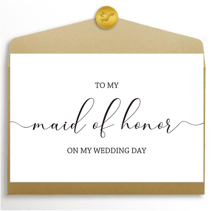 Goroar to My Maid of Honor on My Wedding Day, to My Maid of Honor, Wedding Day Cards, Bridal Party Wedding Day, Thank You Card - Image 1