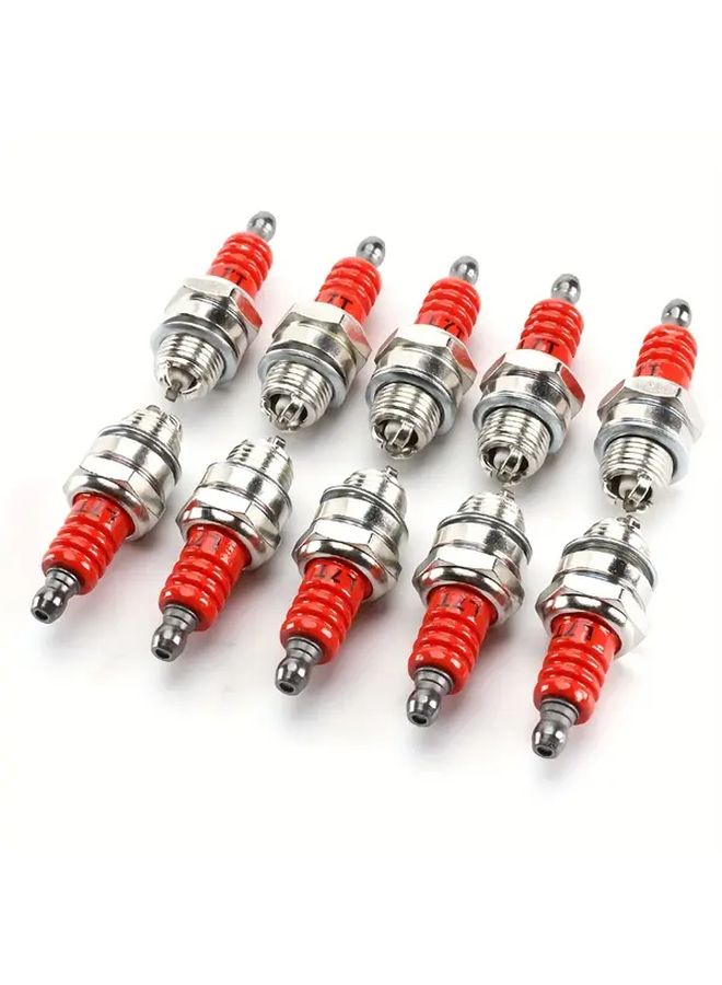 Set Of 10 High Quality 3 Electrode Spark Plug L7T For 2 Stroke Engines Gas Chainsaws Brush Cutters Hedge Trimmers Replacement Accessories Petrol Blow Gun Parts Chain Saw Components Garden Tool Substitute - Image 5