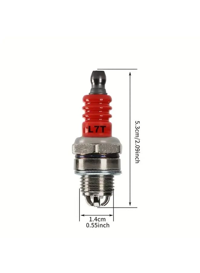 Set Of 10 High Quality 3 Electrode Spark Plug L7T For 2 Stroke Engines Gas Chainsaws Brush Cutters Hedge Trimmers Replacement Accessories Petrol Blow Gun Parts Chain Saw Components Garden Tool Substitute - Image 3