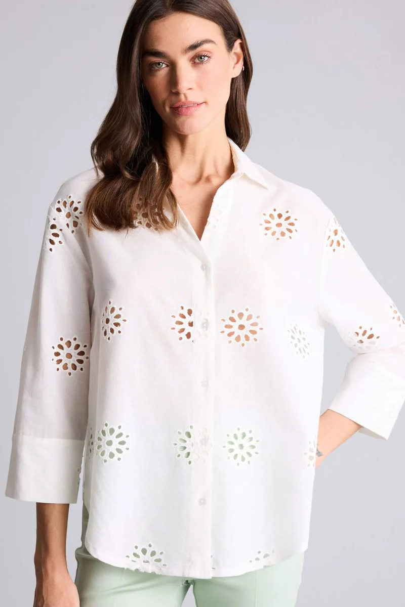 ديفاكتو Oversize Shirt Collar brode Long Sleeve Shirt