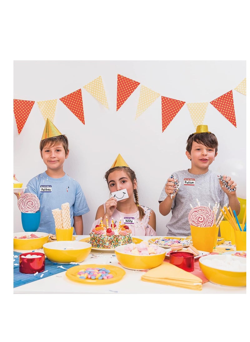 SYOSI Name Tag Stickers, "Hello My Name is" Stickers 12 Colors, Waterproof Name Tags for Clothes, Schoolbag, Cups, Name Stickers Supplies for Themed Party Family Home School Office, 96 Pcs - Image 3