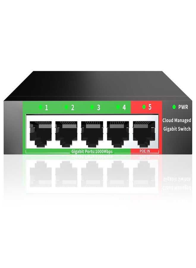 STEAMEMO 5 Port Gigabit Switch, Easy Smart Managed Ethernet Switch, Desktop or Wall Mount, Vlan, Ethernet Splitter, Network Hub, Sturdy Metal - Image 1