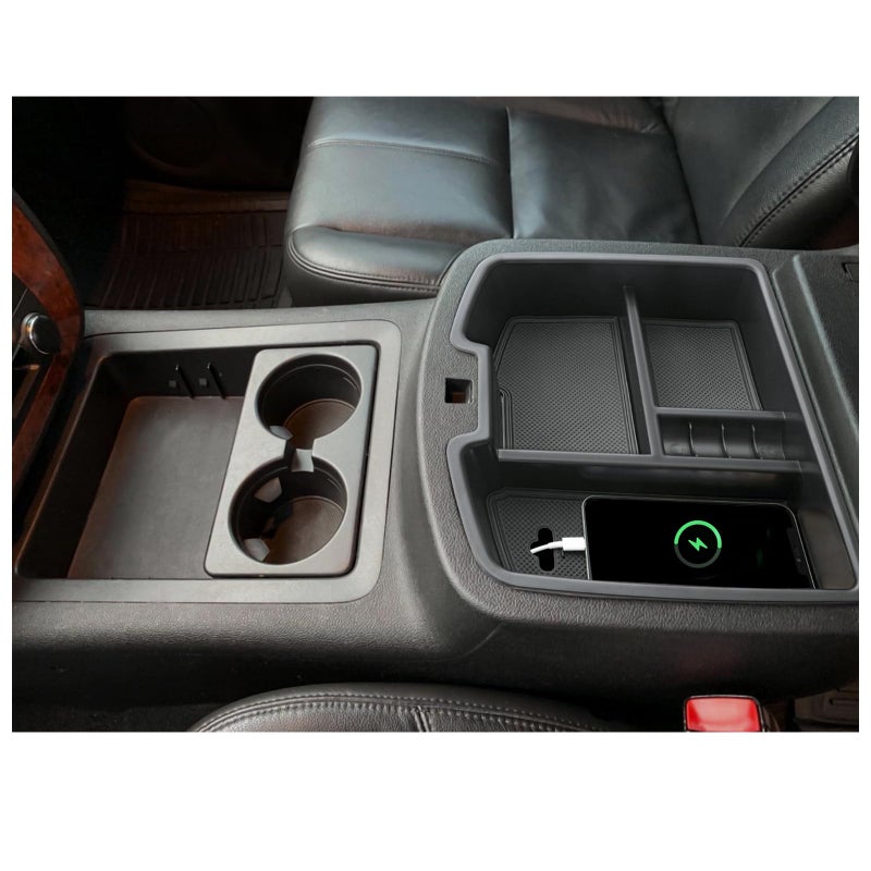 TOPINSTALL Center Console Organizer Compatible with 2007-2014 Chevy Silverado GMC Sierra Avalanche Tahoe Suburban Yukon Yukon XL Accessories, Truck Console Organizer Storage Full Size Tray - Image 5