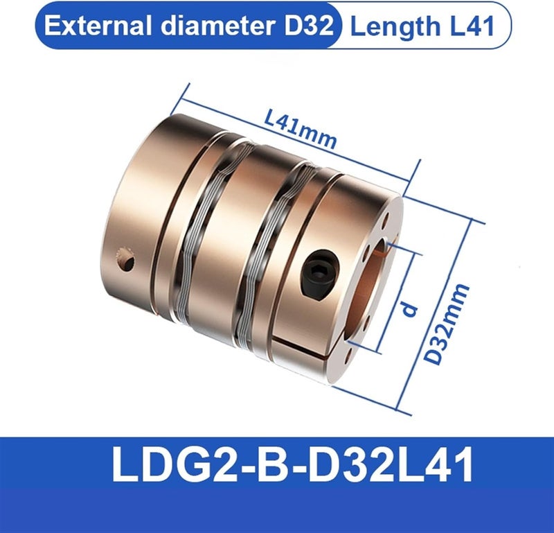 Flexible Motor Shaft Coupler LDG D32L30/L41 Diaphragms Aluminium Coupling Cardan Accessories Connector for 3D Printer(LDG1-B-D32L30-5X6) - Image 5