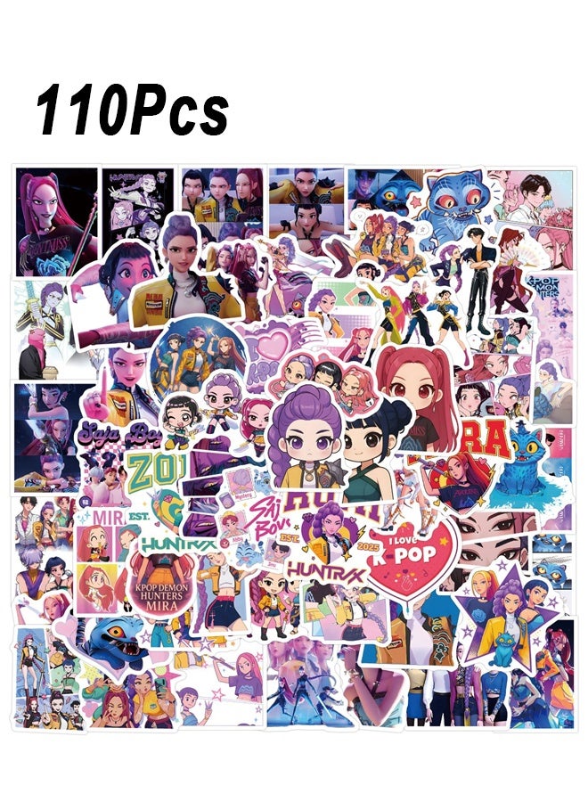 مجموعة ملصقات فينيل لعصابات صائدي الشياطين، 110 قطعة، ملصقات فينيل مقاومة للماء، مجموعة شخصيات أنمي لأجهزة الكمبيوتر المحمول، هدايا زجاجات المياه وديكورات أعياد الميلاد - Image 1
