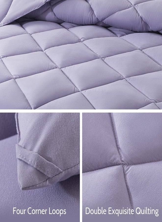 Decroom Lightweight Twin Comforter Set with 1 Pillow Sham - 2 Pieces Set - Quilted Down Alternative Comforter/Duvet Insert for All Season - Lavender - Twin/Twin XL Size - Image 4