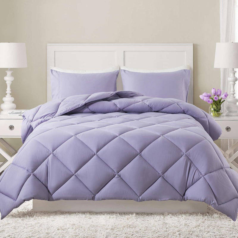 Decroom Lightweight Twin Comforter Set with 1 Pillow Sham - 2 Pieces Set - Quilted Down Alternative Comforter/Duvet Insert for All Season - Lavender - Twin/Twin XL Size - Image 1