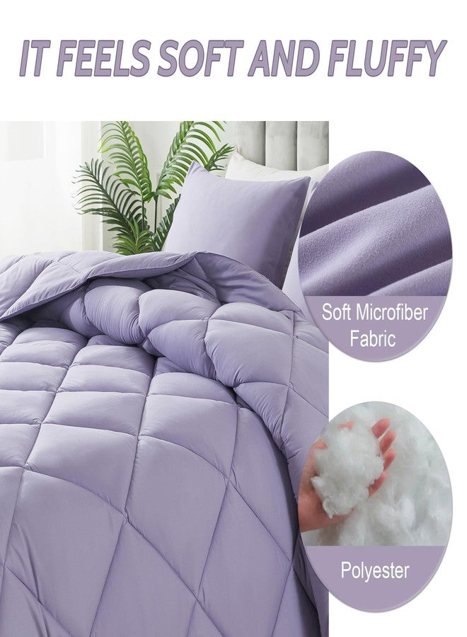 Decroom Lightweight Twin Comforter Set with 1 Pillow Sham - 2 Pieces Set - Quilted Down Alternative Comforter/Duvet Insert for All Season - Lavender - Twin/Twin XL Size - Image 3