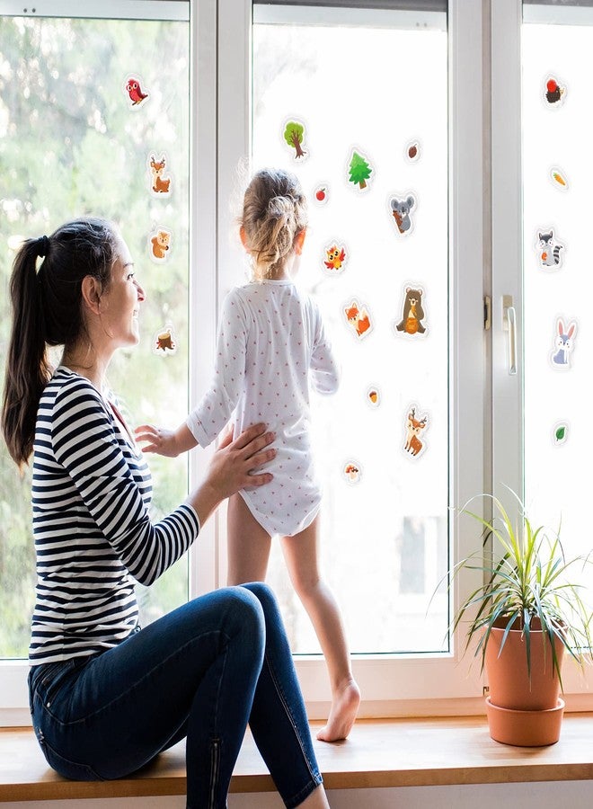 Tevxj 20 PCS Woodlad animals Thick Gel Clings woodland Window Gel Clings Decals Stickers for Kids Toddlers and Adults Home Airplane Classroom Nursery woodland Party Supplies Decorations Removable and - Image 5