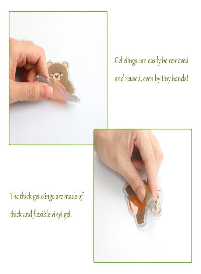 Tevxj 20 PCS Woodlad animals Thick Gel Clings woodland Window Gel Clings Decals Stickers for Kids Toddlers and Adults Home Airplane Classroom Nursery woodland Party Supplies Decorations Removable and - Image 3