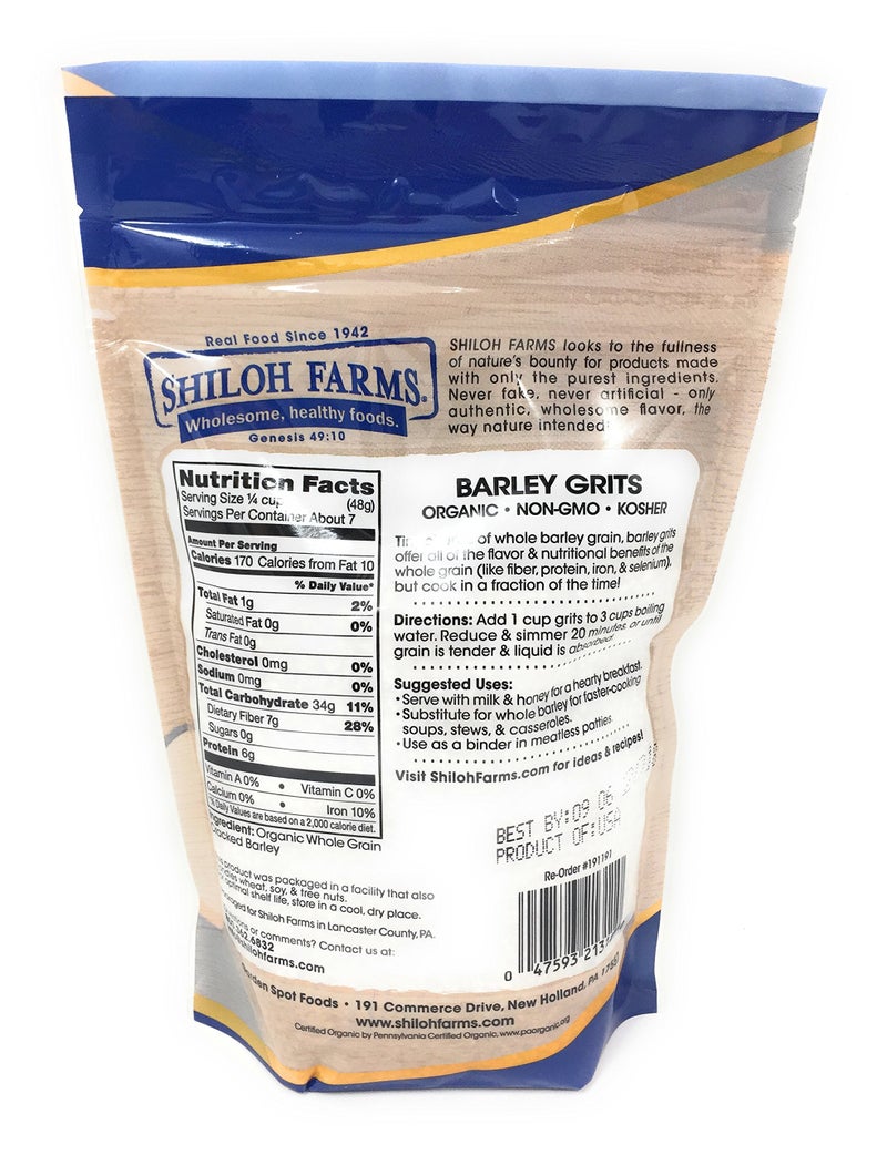 Shiloh Farms Organic Barley Grits -- 12 oz - 2 pc - Image 2