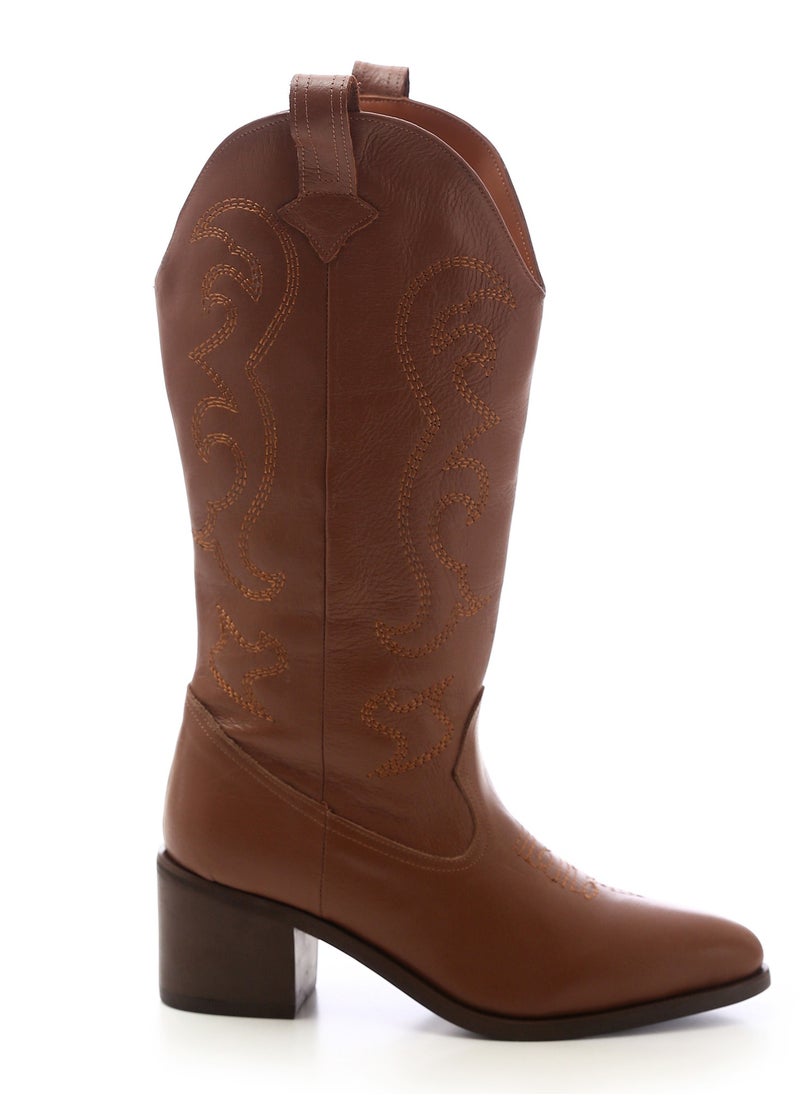 Mr.joe Havan Mid-Calf Triangular Toecap Cowboy Boots  - Image 1