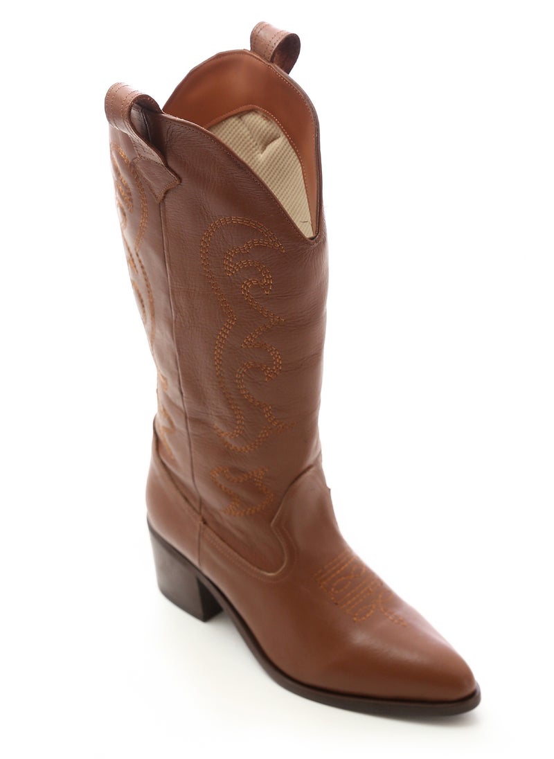 Mr.joe Havan Mid-Calf Triangular Toecap Cowboy Boots  - Image 3