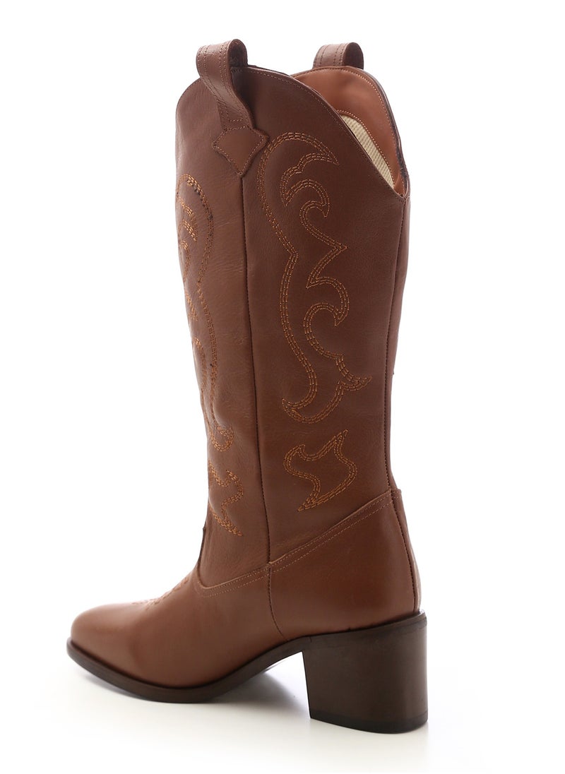 Mr.joe Havan Mid-Calf Triangular Toecap Cowboy Boots  - Image 4