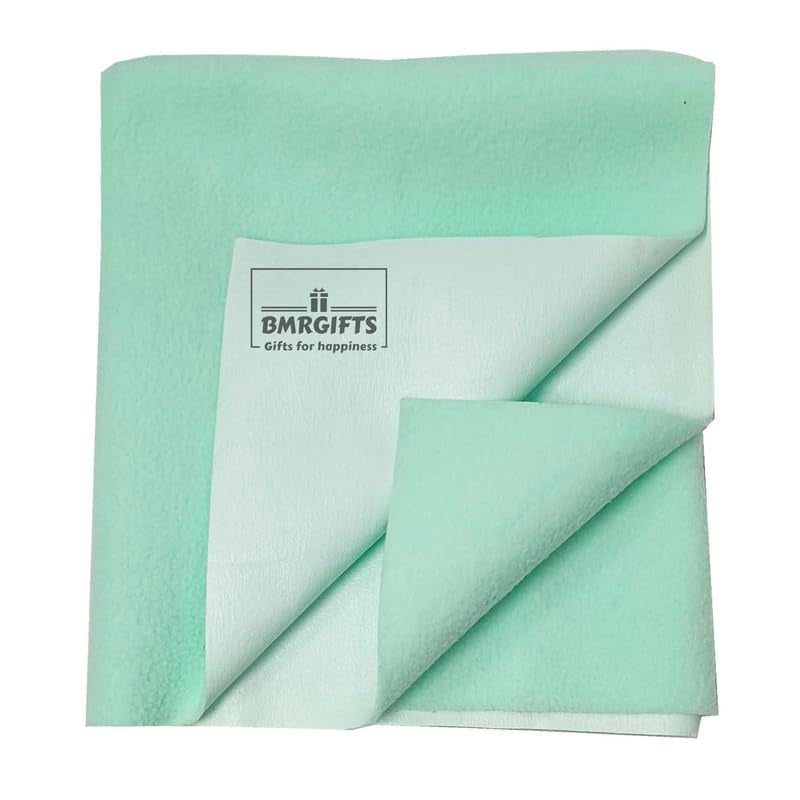 BMRGIFTS Cotton Extra Absorbent Waterproof Quick Dry Sheet for Baby Washable Mattress & Bed Protector Sheet for Toddler Children Pack of 3 Large Size, 100x140 cm Mehroon,Pink & Sea Green - Image 3