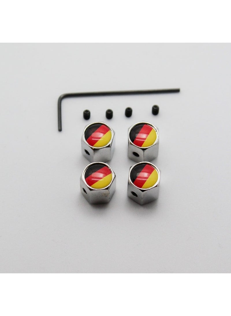 Ripido German Flag Valve Cap Allen Model Silver Color Safe Against Theft 