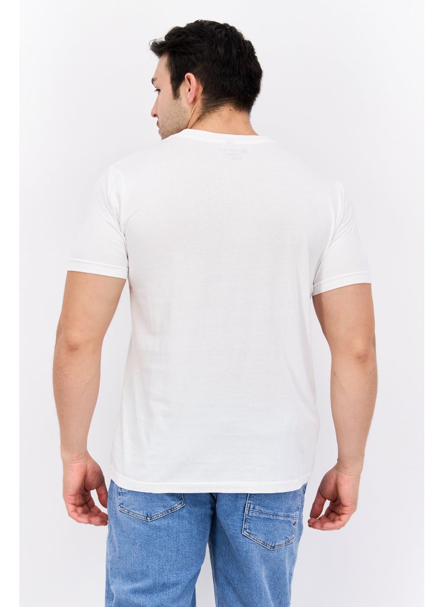 Free Soul - Men Crew Neck Short Sleeve Graphic Print Troon T-Shirt, White - Image 1