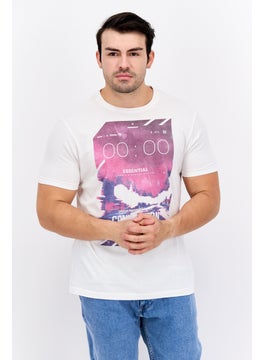 Men Crew Neck Short Sleeve Graphic Print Troon T-Shirt, White
