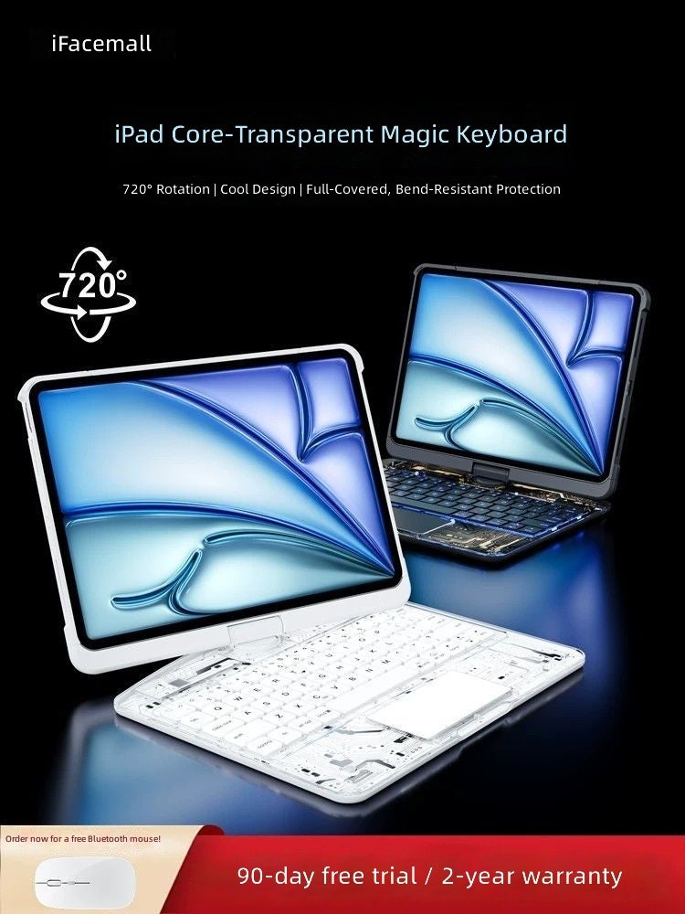 مول الايفيس غلاف لوحة مفاتيح سحري جديد من IFACE MALL متوافق مع iPad Air 8 وiPad Pro 11 بوصة وiPad 5/4 - غلاف لوحة مفاتيح بلوتوث واقي - Image 3