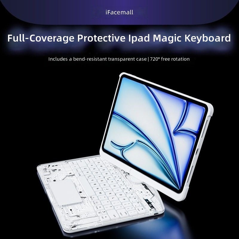 مول الايفيس غلاف لوحة مفاتيح سحري جديد من IFACE MALL متوافق مع iPad Air 8 وiPad Pro 11 بوصة وiPad 5/4 - غلاف لوحة مفاتيح بلوتوث واقي - Image 2