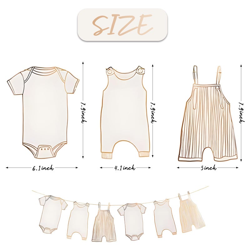 ELEFOCUS Neutral Baby Shower Bunting - 12Pcs Banner for New Baby Party Decor (Gold) - Image 2