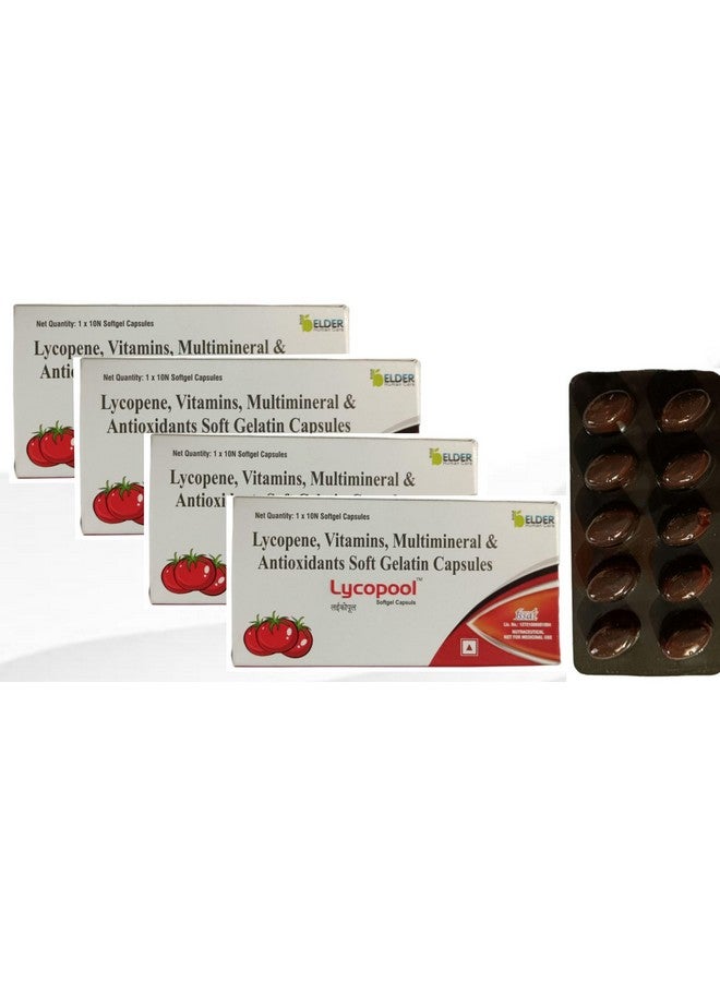 كبسولات ليكوبول ليكوبين، فيتامينات، معادن متعددة ومضادات أكسدة، 10 كبسولات عبوة من 4 - Image 1