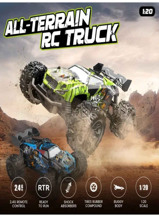 [2.4Ghz, All-terrain Semi-truck Racing]2.4Ghz remote-controlled all-terrain electric Off-road Monster Truck | 1:20 scale, 20 kilometers per hour (12.43 miles per hour), children's toy-level remote-controlled vehicle - Image 1