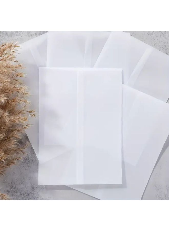 20 Pcs Solid Color Transparent Matte Wedding Invitation Envelopes Pre Folded Stationery - Image 3
