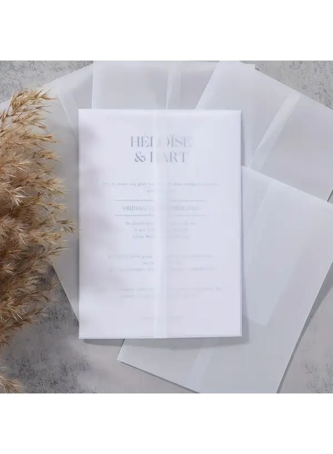 20 Pcs Solid Color Transparent Matte Wedding Invitation Envelopes Pre Folded Stationery - Image 2
